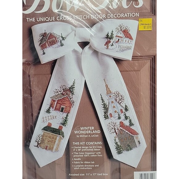 JCA Bow Ties #08100 "Winter Wonderland Cross Stitch Kit - NIP - Picture 2 of 4